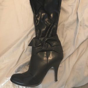Leather knee high boot